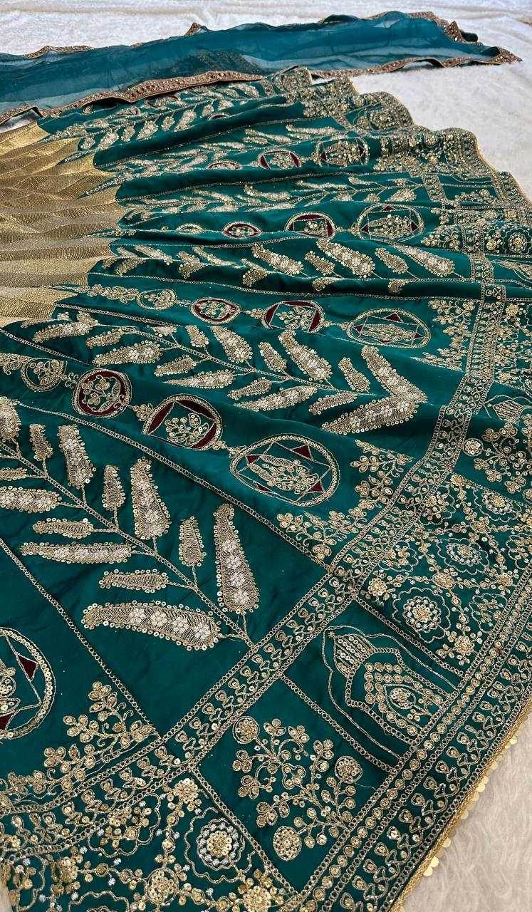 Silk Zari Work Sequins Lehenga for Festive Occasions - MYLUXURY LANE ENTERPRISE